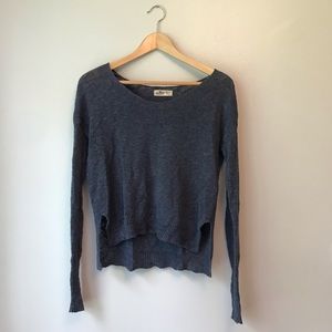 Gray-Blue Boatneck Sweater